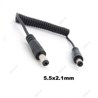 1m DC nam sang nam bên phải Đầu nối lò xo thiên thần 5,5mm x 2,1mm Cắm thẳng Cáp sạc nguồn 5,5 x 2,5 mm Dây nối dài F @ 2VN