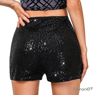 Nữ Mùa Hè Kim Sa Lấp Lánh Quần Short Giữa Eo Dây Đàn Hồi Lấp Lánh Chân Thẳng Quần Short Lấp Lánh Nóng Quần Cho Bữa Tiệc