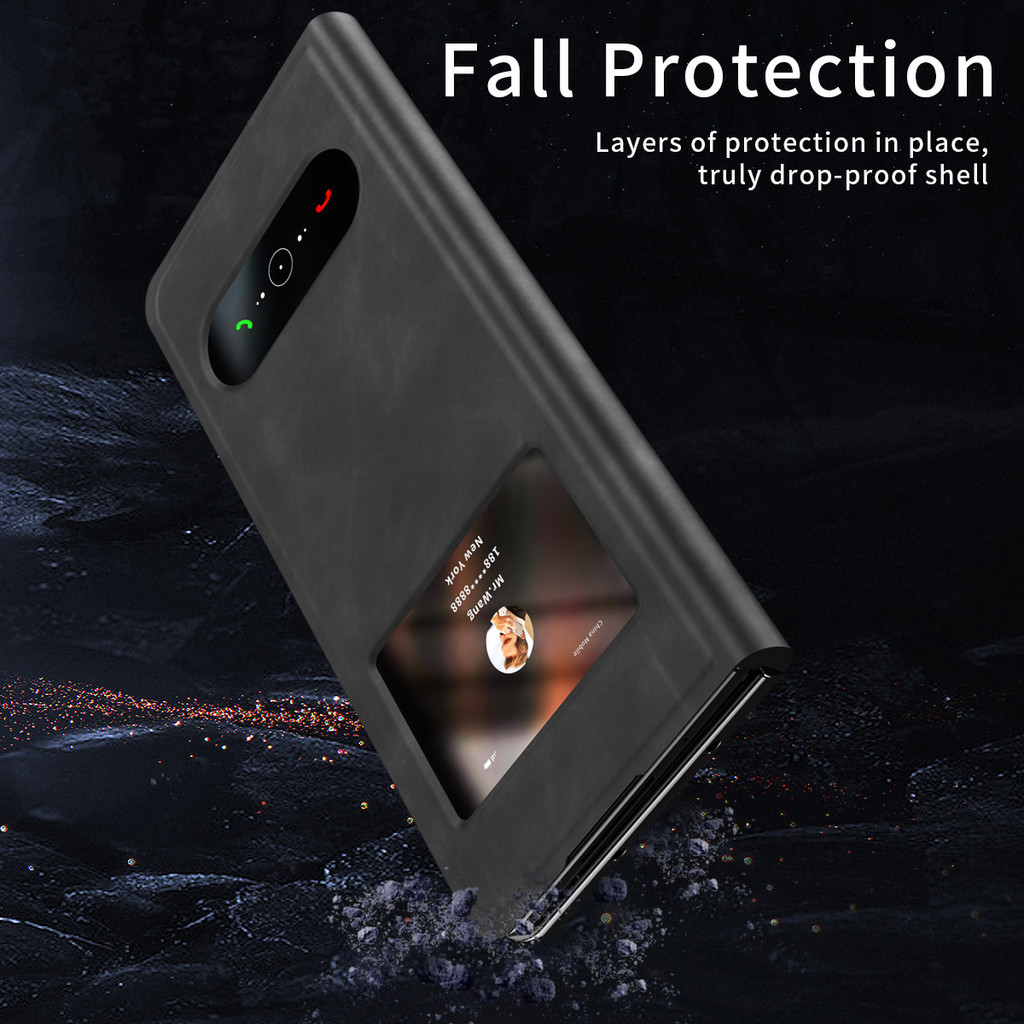 Ốp lưng da sang trọng cho Samsung Galaxy Z Fold 6/5/4/3, vỏ chống sốc Armor