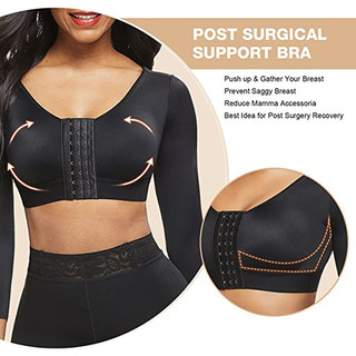 Aishang Cánh Tay Shaper Cho Nữ Bài Phẫu Thuật Đẩy Lên Áo Ngực Nén Tay Giảm Béo Cánh Tay Đóng Cửa Phía Trước Liền Mạch Shapewear