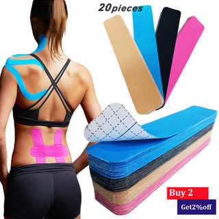 Kinesiology Tape Pro Thể thao thể thao (20 dải cắt sẵn) Băng dính đàn hồi chống thấm nước Hỗ trợ khớp hỗ trợ cơ bắp