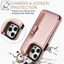 Tương Thích Cho IPhone 16 15 14 13 11 Pro Max Plus 12 Mini Ốp Lưng Ví Khe Cắm Thẻ Đứng Da Lật Khóa Đôi Túi Dây Kéo Vòng Giá Đỡ Bao