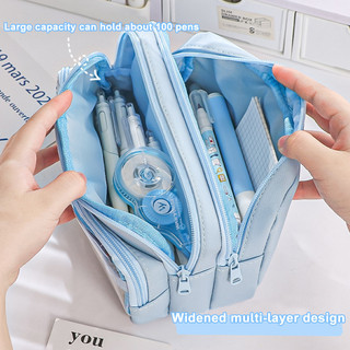 Dung tích lớn Kawaii Hộp Đựng Bút Chì Túi Lật Hộp Đơn Giản Cho Studnets Trở Lại Trường Đồ Dùng Văn Phòng Phẩm