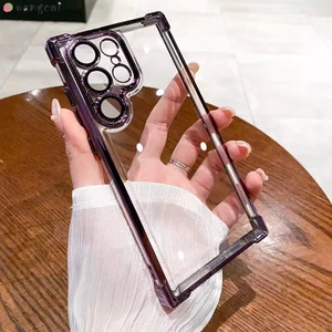 Dành Cho Samsung Galaxy A73 A53 A33 A35 A34 A32 A23 A25 A24 A22 4G 5G Vỏ Điện Thoại Có Ống Kính Máy Ảnh Mạ Phim Sáng Bóng Trong Suốt Bốn Góc Vỏ Mềm Chống Sốc