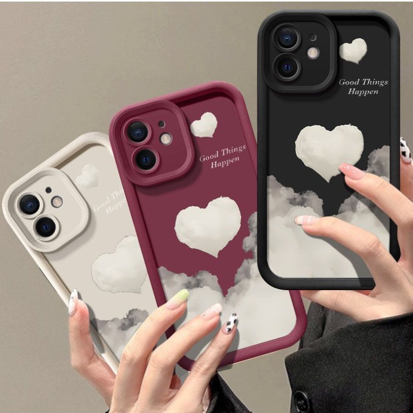 Ốp Điện Thoại + Dây Buộc Đám Mây Trái Tim Tình Yêu Cặp Đôi Dành Cho Redmi K40 K20 K30 Pro Zoom K40 Gaming K30 Ultra K40S Redmi Note 8 Pro Dễ Thương Angie Eyes Bìa Mềm