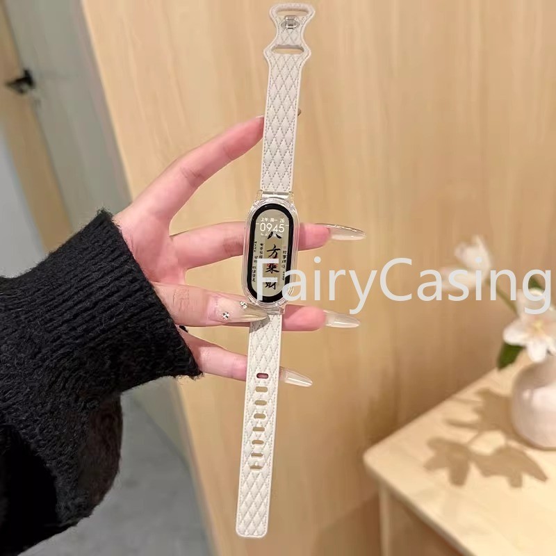 Silicon Cho Xiaomi Band 10 9 8 7 NFC Dây Đeo Tay Da Họa Tiết Hình Dạng Thời Trang Thể Thao Đồng Hồ Cho Miband 5 6 4 3 Dây Đeo