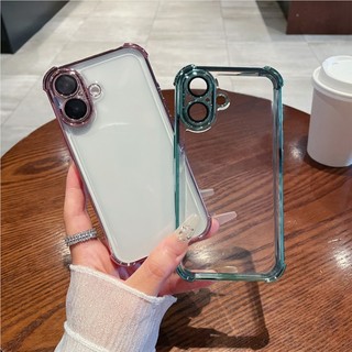 Ốp Lưng Chống Sốc Mạ Sang Trọng Cho iPhone 16 15 14 Plus 13 12 11 Pro Max Silicon Mềm TPU Giáp Ốp Lưng Trong Suốt
