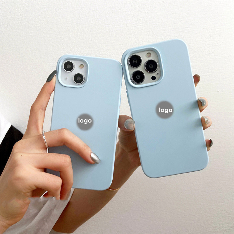 Bầu trời xanh (Chất lượng cao) cho iPhone 17 / 16 / 15 / 14 / 13 / 12 / 11 / Pro Max Air mini Xs Max Xr 7 8 Plus SE Vỏ điện thoại silicon lỏng bảo hiểm toàn diện