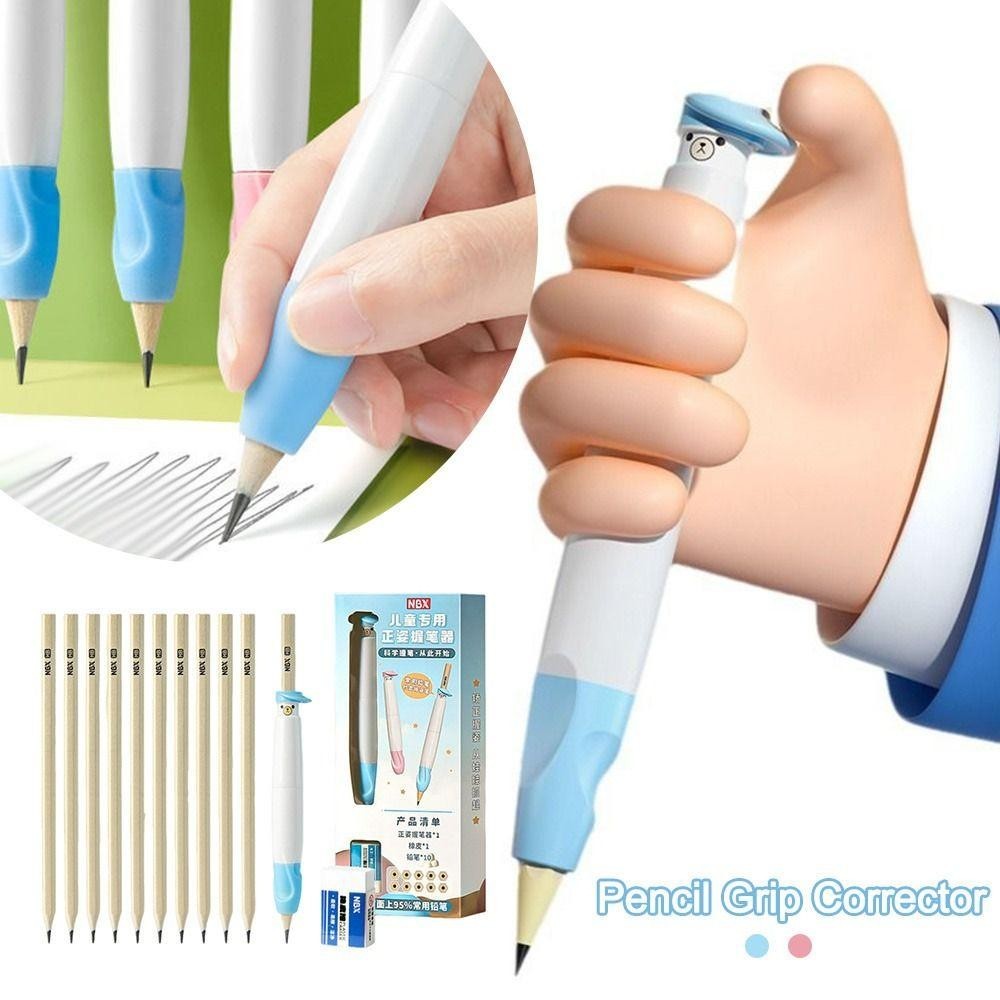 TUYỆT VỜI Hỗ Trợ Grip Corrector, Viết Huấn Luyện Chỉnh Sửa Tư Thế Di Động Bút Chì Cầm Huấn Luyện, Bút Chì Đa Năng Chống Trơn Trượt Trẻ Em Viết Tư Thế Bút Học Sinh