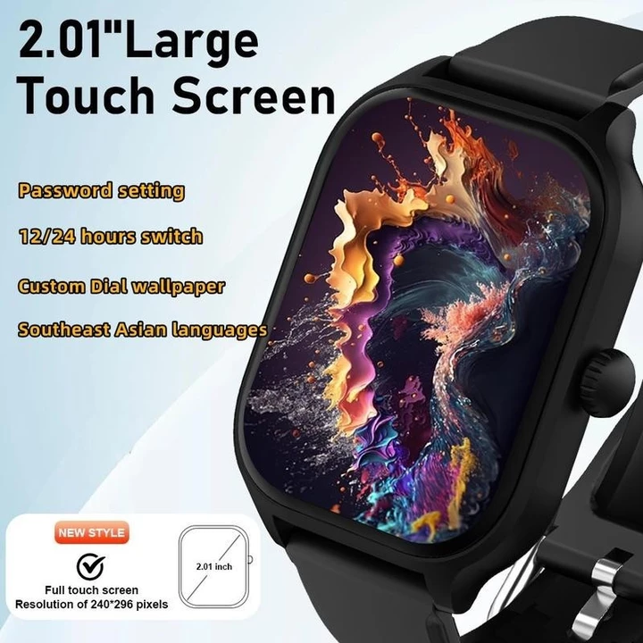 Đồng hồ thông minh H9 Đồng hồ thể thao nam nữ 2.01 "HD Nhận màn hình cảm ứng / Gọi điện Trò chơi Bluetooth Âm nhạc Nhịp tim / Máy đo huyết áp Đồng hồ  – 2