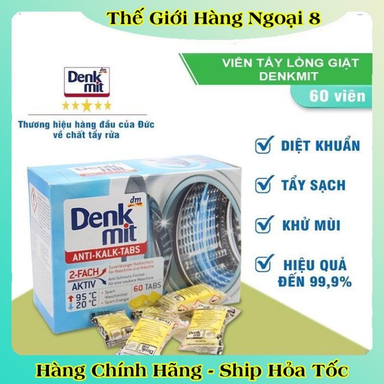 VIÊN TẨY LỒNG MÁY GIẶT DENKMIT ĐỨC ,Tẩy Và Chống Bám Cặn Trong Lồng Giặt [Hàng nội địa Đức Đủ Bill } [Hot]