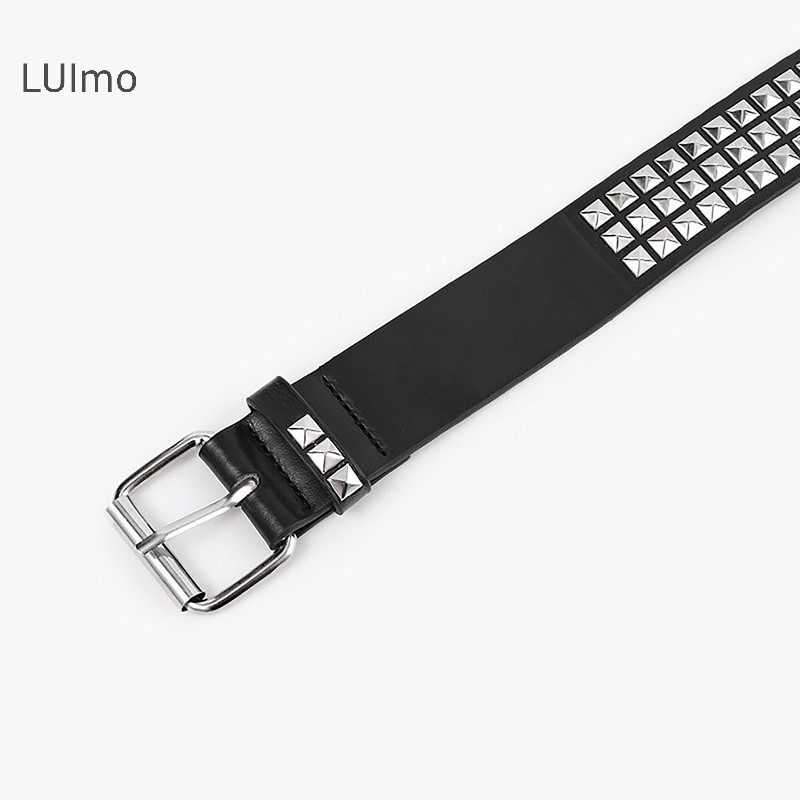 Luimo Hợp Thời Trang Hạt Vuông Đinh Tán Đai Kim Loại Kim Tự Tháp Dây Thắt Lưng Dành Cho Nam Nữ Punk Quần Jean Thắt Lưng Gothic Phong Cách Tối Cá Tính Unisex Thắt Lưng SBS