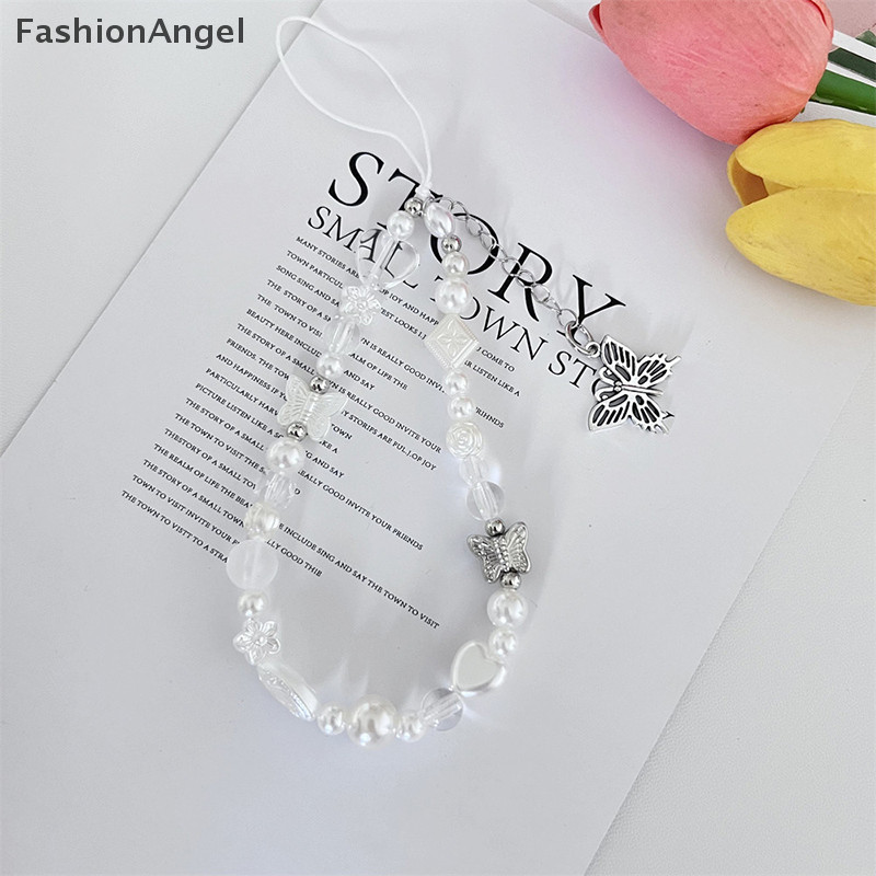 FashionAngel Dây chuyền đính hạt mặt bạc thời trang nữ, dây đeo điện thoại, trang sức TH