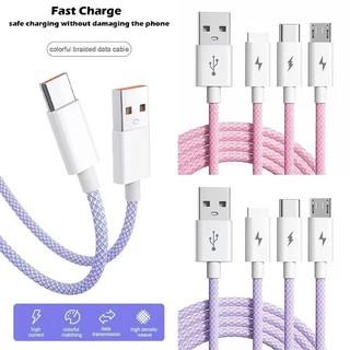 Ibumpers Cáp bện USB 3 trong 1 Dây sạc nhanh Dây truyền dữ liệu