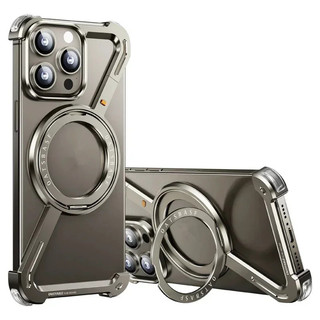 [JLK] Ốp Điện Thoại Kim Loại Titan Hình Chữ Z Cho iPhone 17 ProMax 17 Air 16 15 14 13 Pro Max Vỏ Từ Hợp Kim Nhôm Không Vành 360° Giá đỡ xoay Ốp lưng