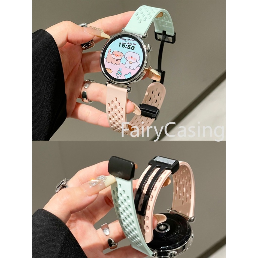 22mm 20mm 18mm Dây đeo từ tính cho Samsung Galaxy Watch 7 6 5 4 6 Dây đeo silicon cổ điển cho Huawei GT4 3Pro cho vòng tay Amazfit GTR 4 / GTS