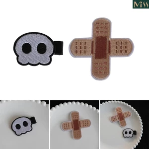 Miss * Kẹp tóc mát mẻ ngọt ngào cho bé gái Goth Cross Skull Shape Thanh thiếu niên Kẹp tóc Halloween