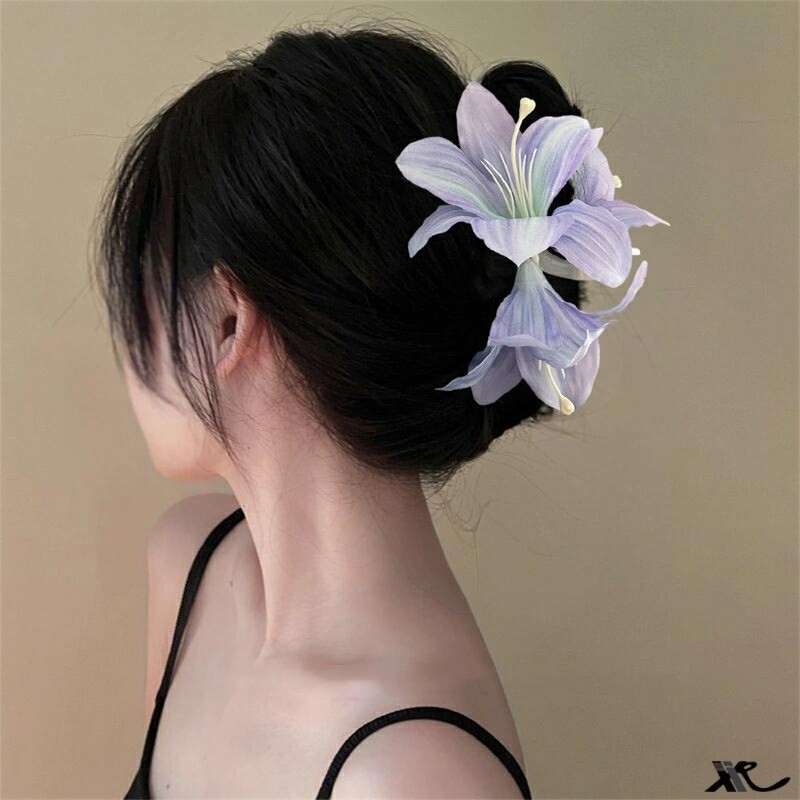 Bầu không khí, Hoa Lily tím, Vẻ đẹp siêu cổ tích, Phụ kiện tóc cao cấp, Kẹp tóc