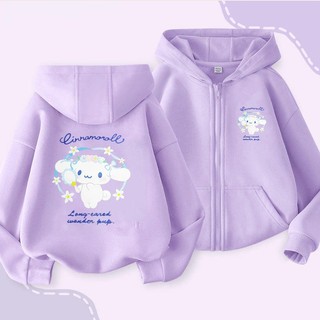 Áo Hoodie có khóa kéo Kuromi và giai điệu sành điệu năm 2024 Áo khoác trẻ em mùa thu đông dễ thương