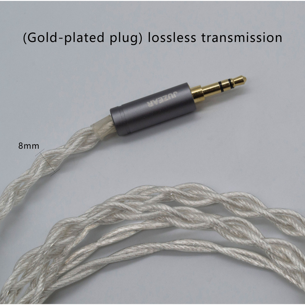Juzear Cáp Limpid IEM 4Core 18 Awg 6N OFC Đồng Mạ Bạc 3.5 4.4mm Phích Cắm 2Pin Tai Nghe Nâng Cấp Cáp Bướm 41T