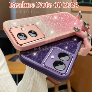 Vỏ Realme Note 60X 2024 Cho Realme Note 60X Note 50 Note50 Note60 4G Silicon Siêu Mỏng TPU Trong Suốt Ngôi Sao Bling Lấp Lánh Vỏ Mạ Bảo Vệ Ống Kính Máy Ảnh Ốp điện thoại Chống Sốc