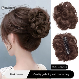Kuzhen Tổng Hợp Tóc Bun Sống Động Như Thật Lộn Xộn Tóc Giả Hoa Bud Co Giãn Nữ Tóc Giả Mảnh Nhiệt Độ Cao Lụa HOT
