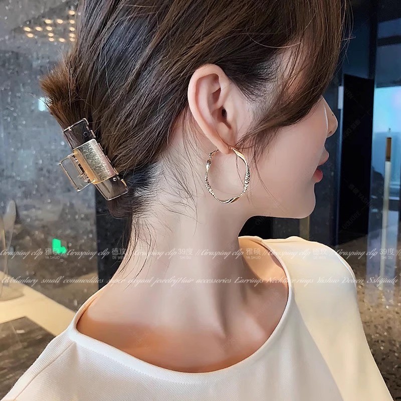 Bông Tai Nữ Kim Loại Bông Tai Cao Cấp 2025 Phong Cách Mới Nhẹ Bông Tai Sang Trọng Trang Sức Thời Trang