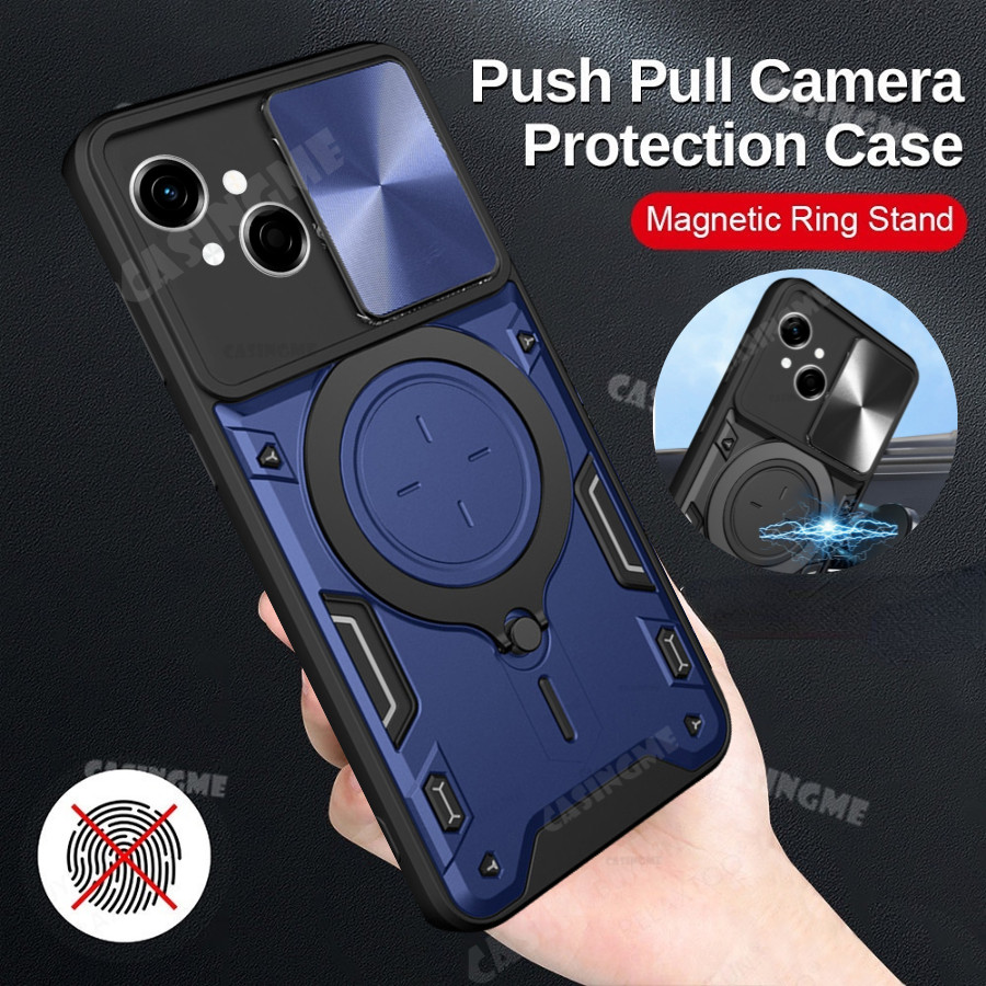 Tecno Spark Go 1 Giáp Chống Sốc Đẩy Kéo Camera Bảo Vệ Vỏ Cho TECNO Spark Go 1 SparkGO1 GO1 1GO 4G 5G 2024 Ốp Lưng Ô Tô Vòng Từ Tính Vỏ Ốp lưng