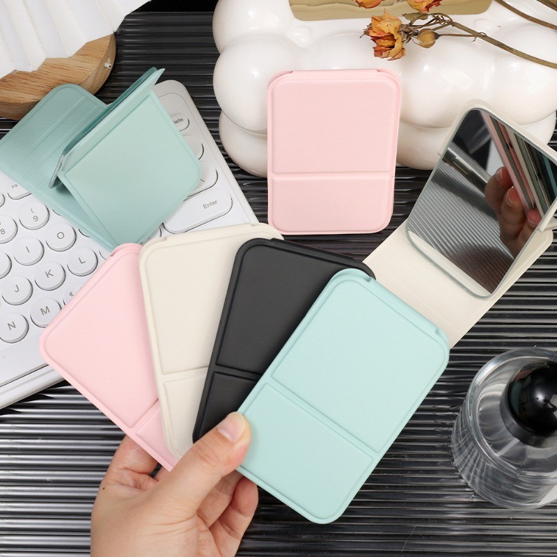 [Nổi bật] Gương trang điểm gấp - Kính nhìn độ phân giải cao - Gương để bàn - Dụng cụ làm đẹp - Đơn giản, di động, chống rơi, đầy màu sắc - Đồ dùng phòng tắm