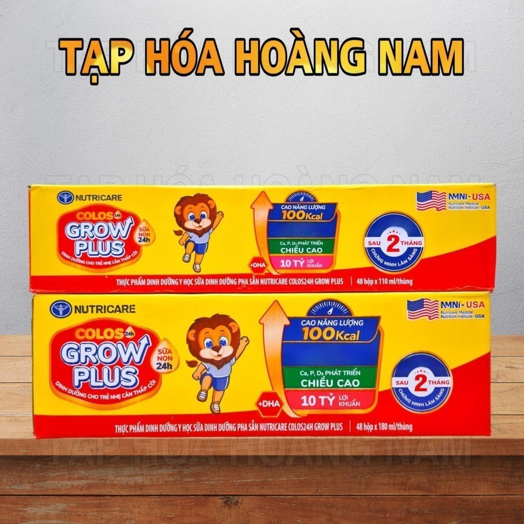 Sữa pha sẵn Colos 24h Grow Plus (110, 180ml) thùng 48 hộp chính hãng ...