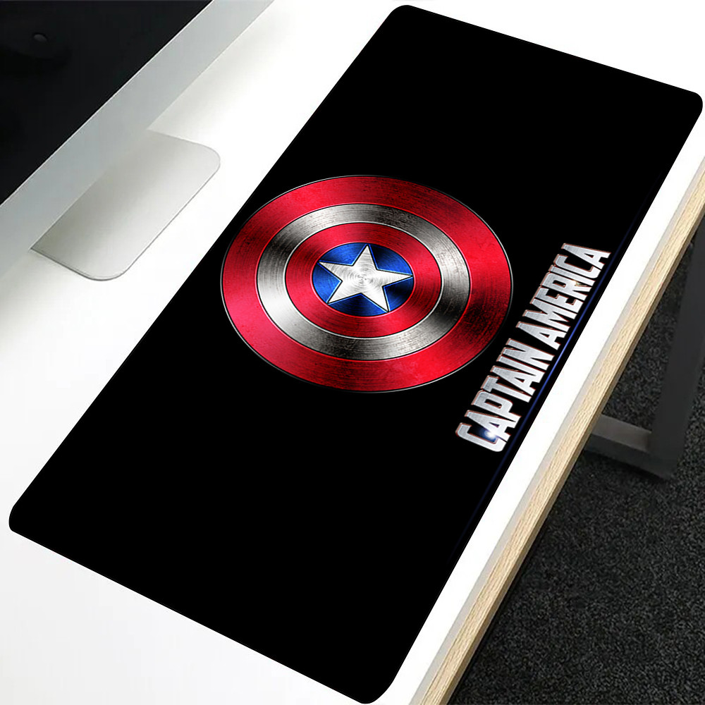 Siêu Anh Hùng Captain America Mousepad HD In Máy Tính Game Thủ Khóa Cạnh Chống Trơn Trượt Miếng Lót Chuột XXL90x40cm Bàn Phím PC Để Bàn Pad