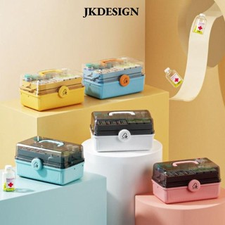 Hộp đựng thuốc JKDESIGN, Hộp đựng đồ trang sức bằng nhựa dung tích lớn, Hộp đựng thuốc di động nhiều lớp có thể gập lại Hộ gia đình
