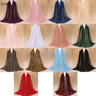 [Gazi1] 1 Khăn Lấp Lánh Nữ Hồi Giáo Shimmer Hijab Nhăn Khăn Choàng Sáng Bóng Khăn Trùm Đầu Hồi Giáo Mỏng Trong Suốt Phụ Kiện Dự Tiệc Boutique