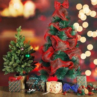 Diy Giáng Sinh Hoa Vòng Hoa Lưới Xmas Cây Ruy Băng Trang Trí Đám Cưới Giáng Sinh Quà Tặng Gói Ruy Băng