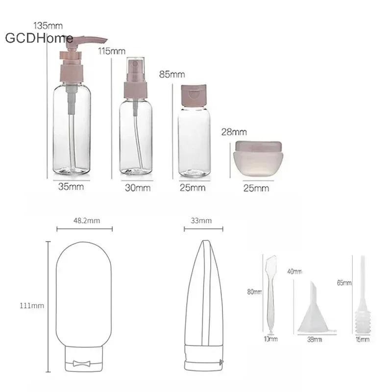 Gcdhome 7 / 11 Chiếc Bộ Chai Du Lịch Có Túi Bảo Quản Du Lịch Kích Thước Trống Kem Lỏng Lotion Hộp Đựng Mịn Xịt Bóp Ống HOT