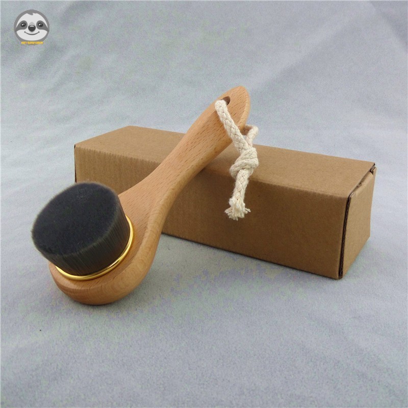 Phong cách Nhật Bản Muji Style / Bàn chải rửa mặt Beech / Dụng cụ rửa mặt tiện dụng Sữa rửa mặt / Bàn chải làm sạch thủ công / Bàn chải Massage bằng gỗ nguyên khối / Bàn chải làm sạch da mặt