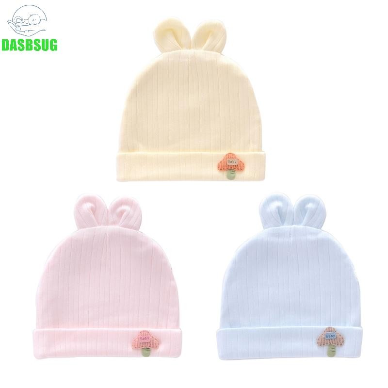 Dasbsug Mũ beanie trẻ sơ sinh sành điệu 0-6M Bé trai Bé gái Bonnet ấm áp Mũ mềm mại thoáng khí cho bé