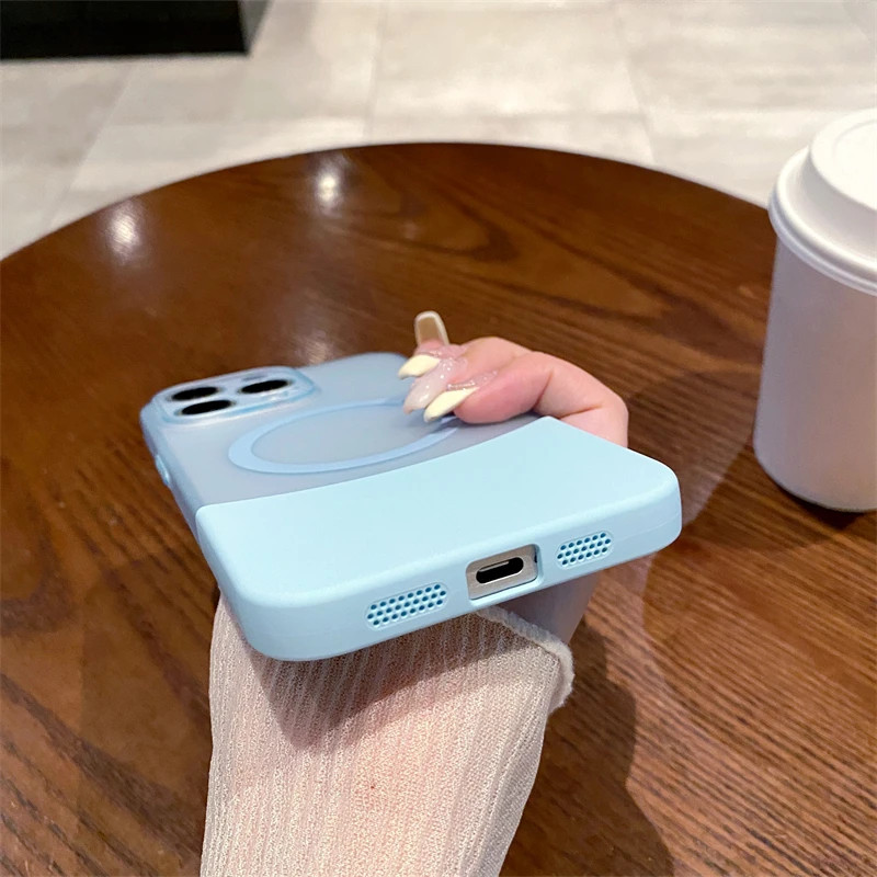Ốp điện thoại cứng PC nối mờ 2 trong 1 cho iPhone 17 Air 16 Pro Max 15 Plus 14 13 12 11 Crystal Hit Color Vỏ sạc không dây trong suốt
