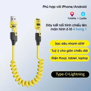 Cáp sạc nhanh 4 trong 1 [1.5M] Cáp Usb Type C cho dây cáp sạc Usb C Cáp sạc xe hơi tương thích rộng rãi cho ios / Type c