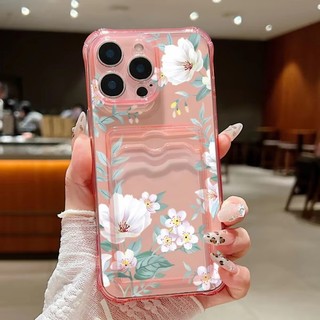Ốp Lưng Hoa Đen Trắng Sang Trọng Cho Samsung Galaxy A71 A51 A42 A12 M12 A21S A50 A50S A30S A20 A30 Túi Đựng Thẻ Ví TPU Vỏ Điện Thoại