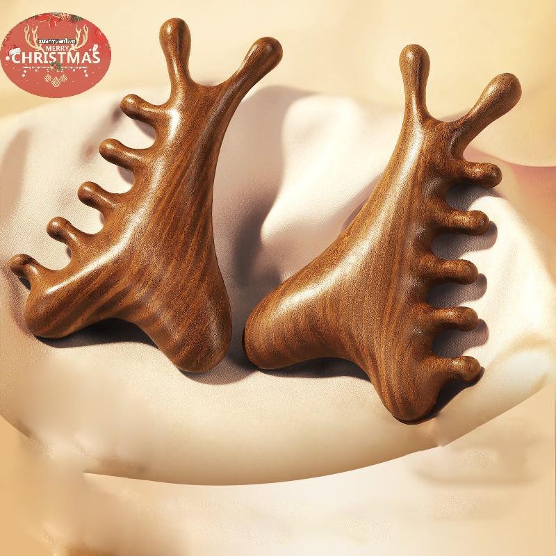 XUAN Đa Năng Kinh Tuyến Gỗ Massage Lược Sức Khỏe Gỗ Đàn Hương Răng Rộng Lớn Guasha Điểm Lược VN