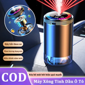Máy Xông Tinh Dầu Ô Tô, đèn nháy theo nhạc 2 chế độ phun sương khử mùi ô tô