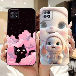 Dành Cho OPPO A72 5G Ốp Lưng Hoạt Hình Dễ Thương Trái Tim Tình Yêu Thỏ Vương Miện Mèo Bảo Vệ Toàn Diện Cho OPPO A53 A73 5G CPH2161 Vỏ Điện Thoại