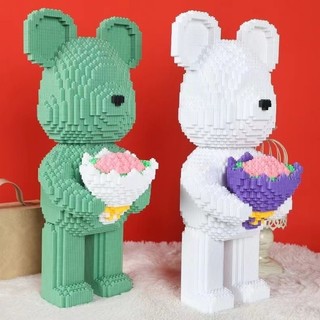 Tương thích với Lego Cặp đôi Phong cách Bó hoa Gấu bạo lực Khối xây dựng Đồ chơi Chuỗi khâu hạt Quà tặng giá trị cao cho các đối tượng N5LM