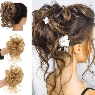 Xoăn Lộn Xộn Búi Chignon Tóc Giả Tự Nhiên, Phù Hợp Cho Cô Dâu Và Phụ Kiện Tóc