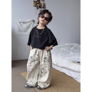 Mùa Xuân Thu Trẻ Em Da Báo In Quần Jean Giữa Lớn Trẻ Em Rời Ống Rộng Thẳng Quần Bé Trai Bé Gái Quần Thời Trang