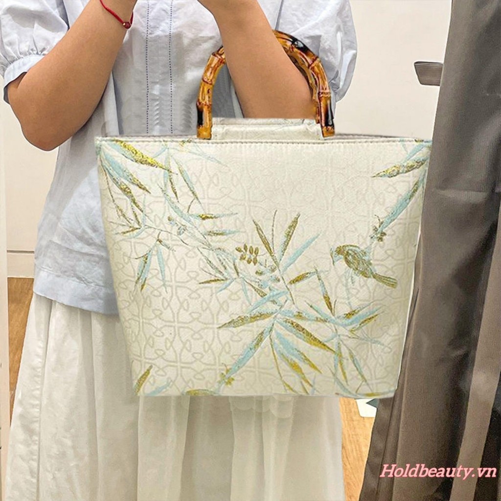 Phụ Nữ Dung Tích Lớn Tote Hợp Thời Trang Retro Thêu Hoa Túi Đeo Vai Túi Xách Đi Biển Du Lịch Hàng Ngày Mua Sắm