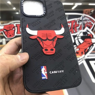 Ốp điện thoại silicon 3D hoạt hình NBA Red Angry Bull cho iPhone 17 16 15 14 13 12 11 Pro Max 7 8 Plus