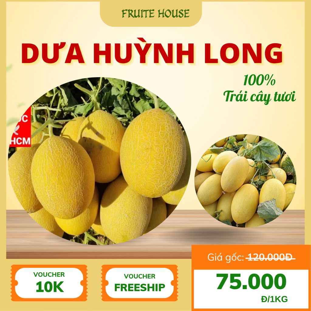 [Hoả Tốc] Dưa Lưới Huỳnh Long, Giòn, Ngọt [ 1 Trái tuỳ Size]