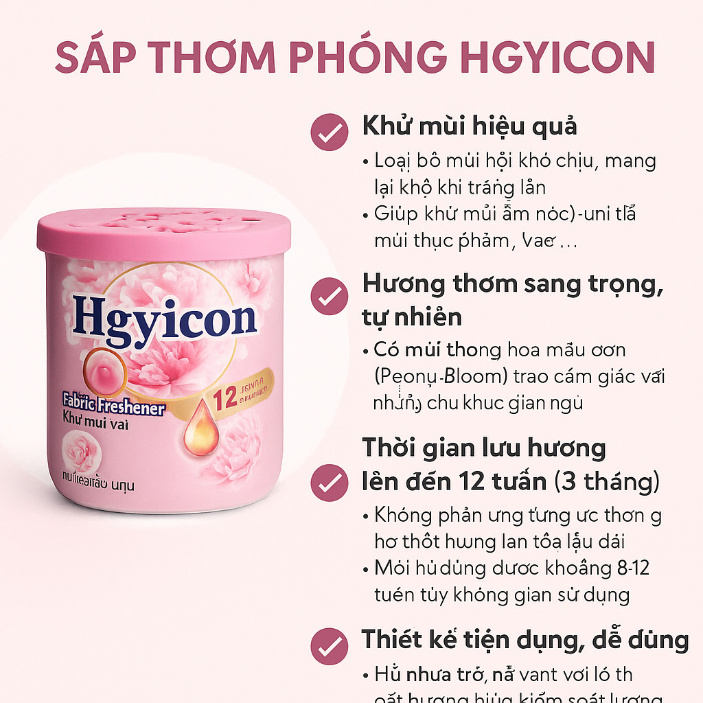 SET 3 NỌ Sáp Thơm Phòng Hgyicon, Khử mùi làm thơm giữ hương lâu cho phòng khách, phòng ngủ, tủ quần áo